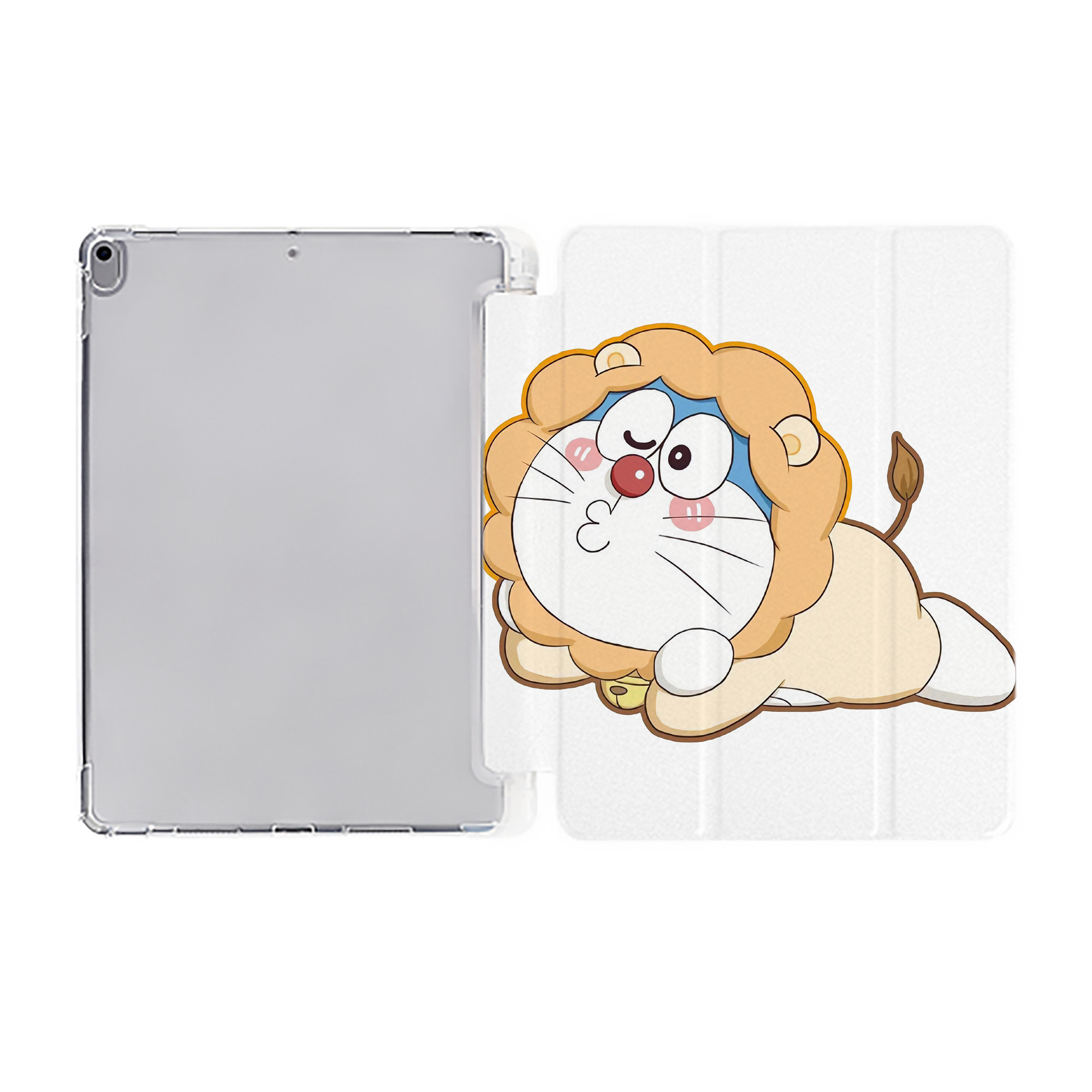 （画像用） ドラえもん Doraemon IPad ケース ペン収納付き 三つ折りスタンド PUレザー×シリコン 対応機種9.5/10.5/10.9インチ